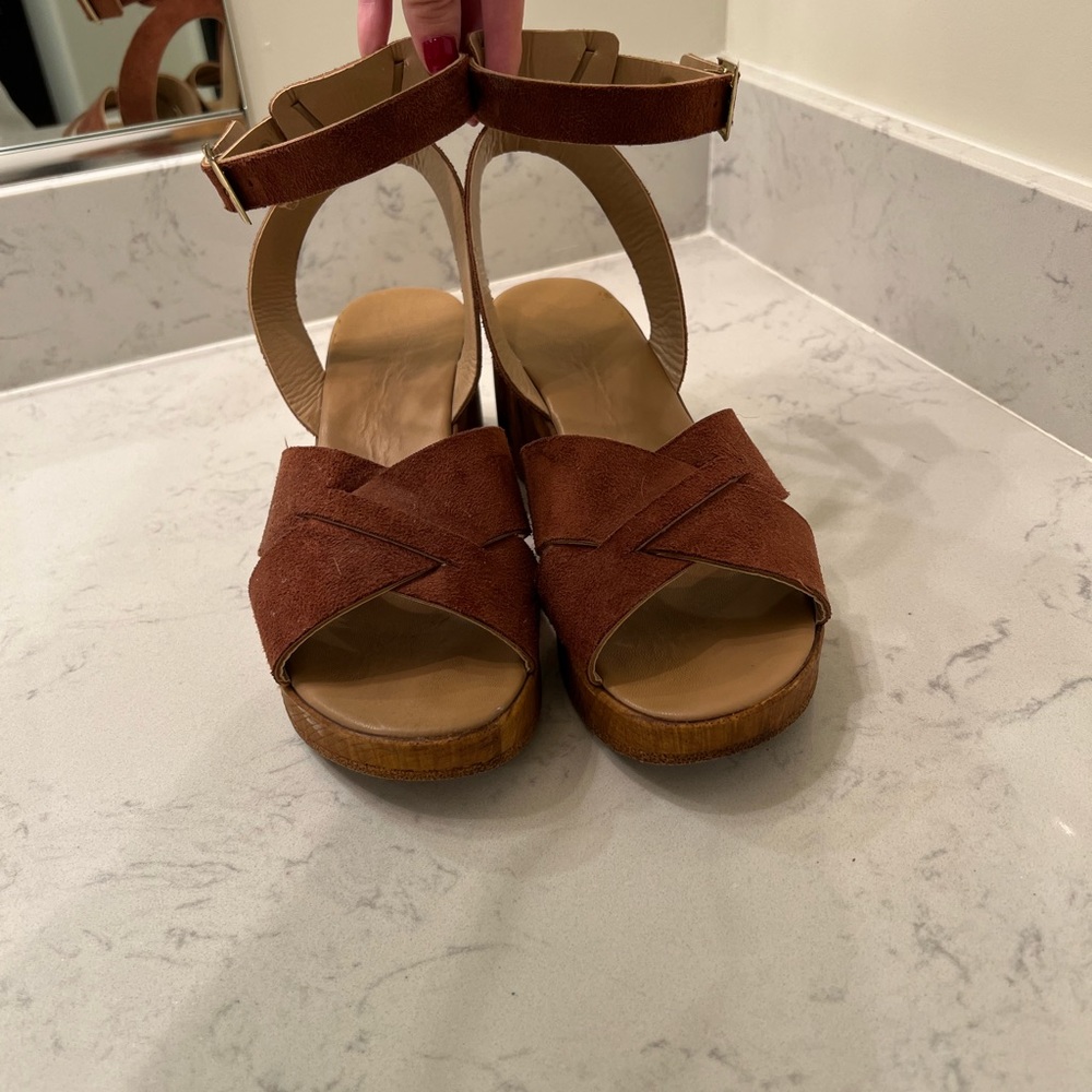 Brown Topshop platform sandals